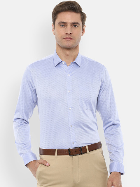 

Van Heusen Men Blue Slim Fit Self Design Formal Shirt