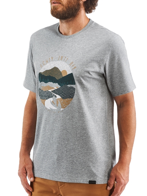 

Quechua By Decathlon Men Grey Solid Round Neck T-shirt