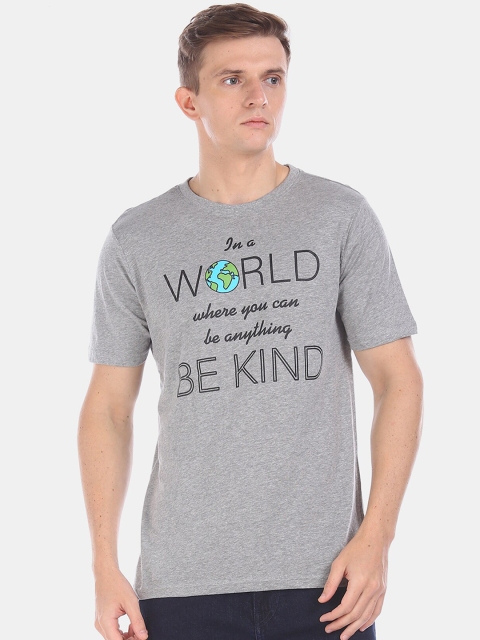 

Colt Men Grey Printed V-Neck T-shirt