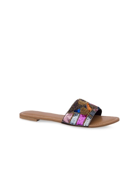 

Inc 5 Women Multicoloured Embellished Open Toe Flats, Multi