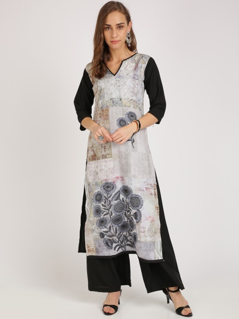 

Florence Women Grey & Black Printed Kurta with Palazzos