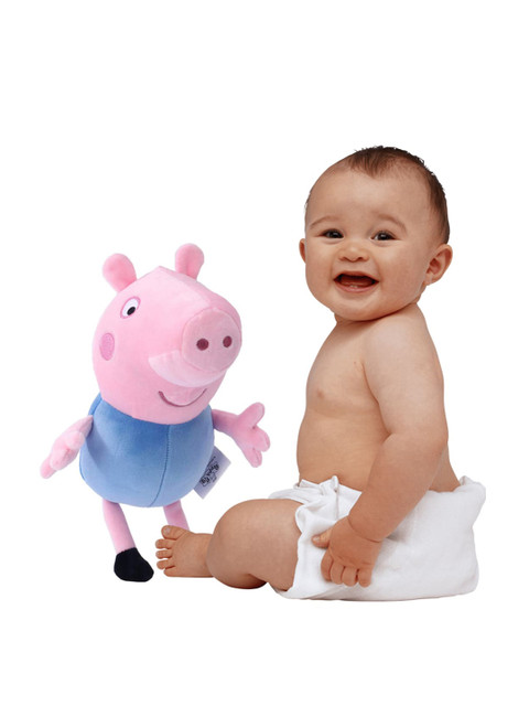 

Peppa Pig Kids Pink & Blue Colourblocked George Pig Super Soft Stuffed Toy