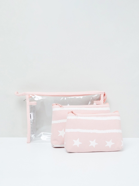 

max Women Set of 3 Cosmetic Pouch, Pink