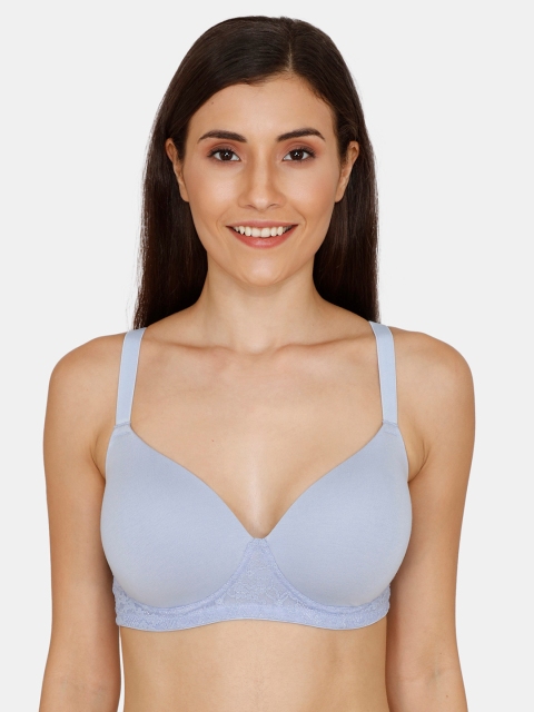 

Zivame Blue Solid Non-Wired Lightly Padded T-shirt Bra ZI1782FASH0BLUE