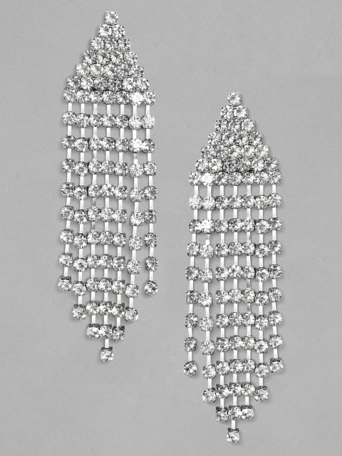 

TOKYO TALKIES X rubans FASHION ACCESSORIES Silver-Toned Contemporary Drop Earrings