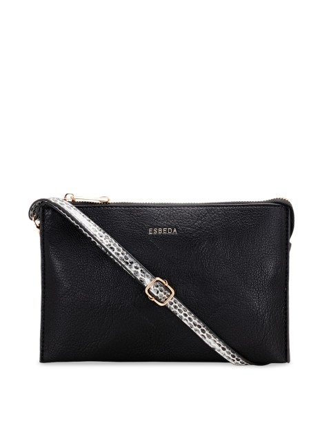

ESBEDA Black Textured Sling Bag