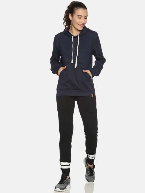 

Campus Sutra Women Navy-Blue & Black Solid Tracksuit