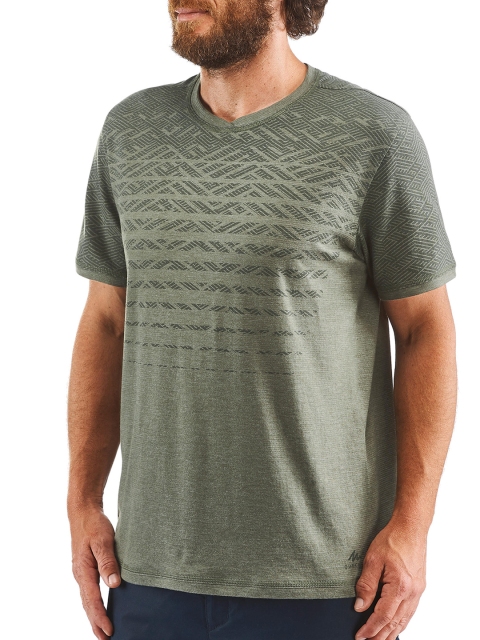 

Quechua By Decathlon Men Olive Green Printed Walking T-shirt