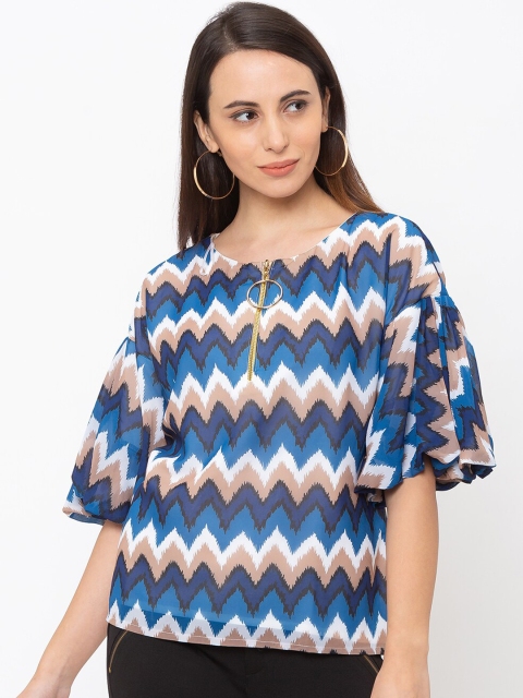

Iti Women Blue Printed Top