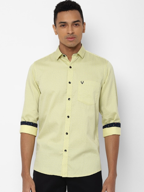 

Allen Solly Men Yellow & Black Slim Fit Printed Casual Shirt