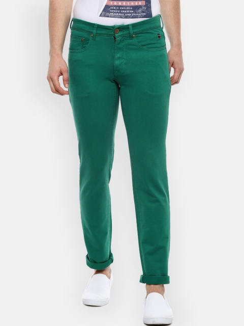 

Louis Philippe Sport Men Green Slim Fit Solid Chinos