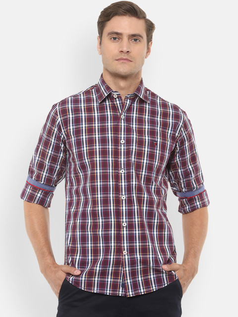 

Louis Philippe Sport Men Maroon & White Slim Fit Checked Casual Shirt