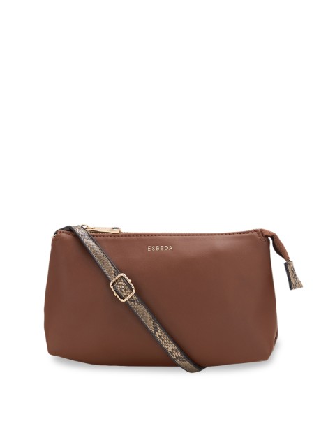 

ESBEDA Brown Solid Sling Bag