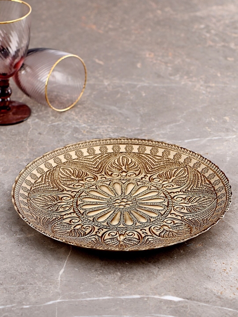 

Pure Home and Living Gold-Toned Textured Glass Plate