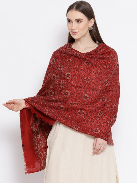

SHINGORA Women Maroon & Brown Printed Stole
