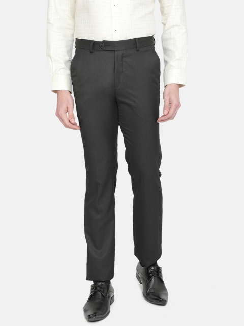 

J Hampstead Men Black Slim Fit Solid Formal Trousers
