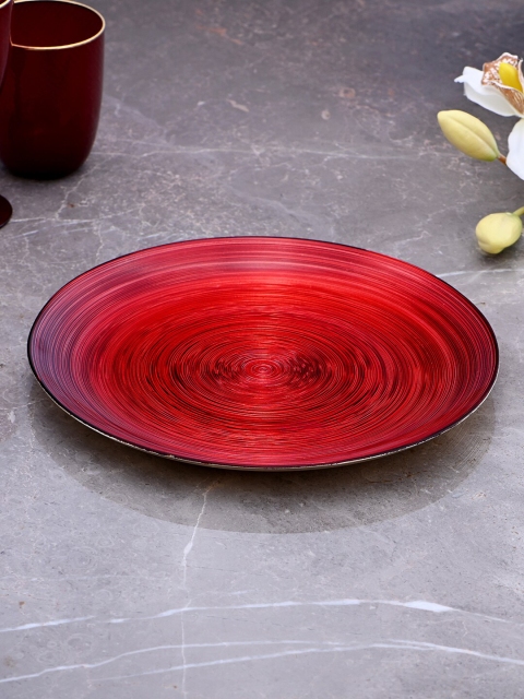 

Pure Home and Living Red Textured Modern Dinner Plate