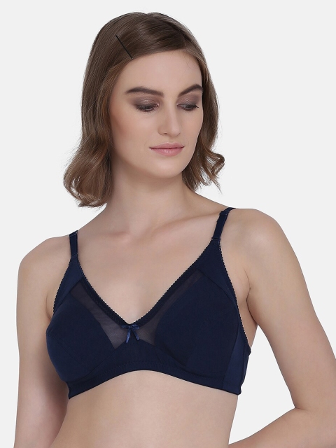 

Da Intimo Navy Blue Solid Non-Wired Non Padded Minimizer Bra DI-1294 NAVY-C20