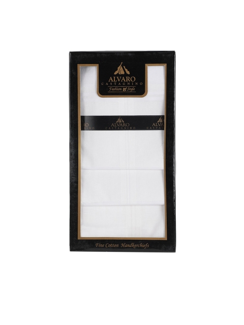 

Alvaro Castagnino Men Pack Of 3 White Solid Handkerchiefs Gift Set