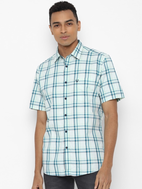 

Allen Solly Men Green & White Slim Fit Checked Casual Shirt