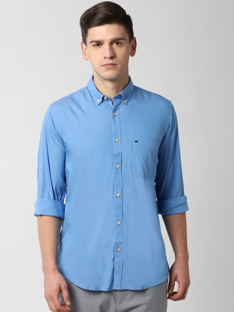 

Peter England Casuals Men Blue Slim Fit Solid Casual Shirt