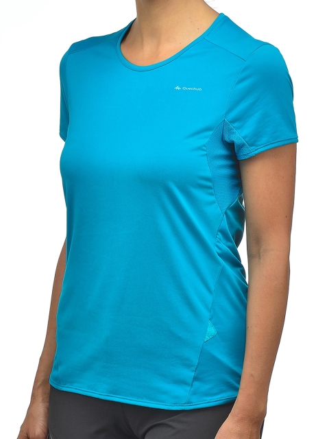 

Quechua By Decathlon Women Blue Solid Round Neck Mountain Walking T-shirt