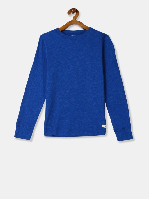 

GAP Boys Blue Solid Round Neck T-shirt