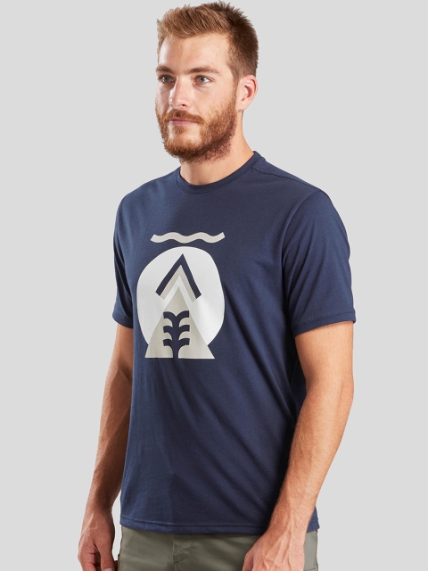

Quechua By Decathlon Men Blue Printed Round Neck T-shirt