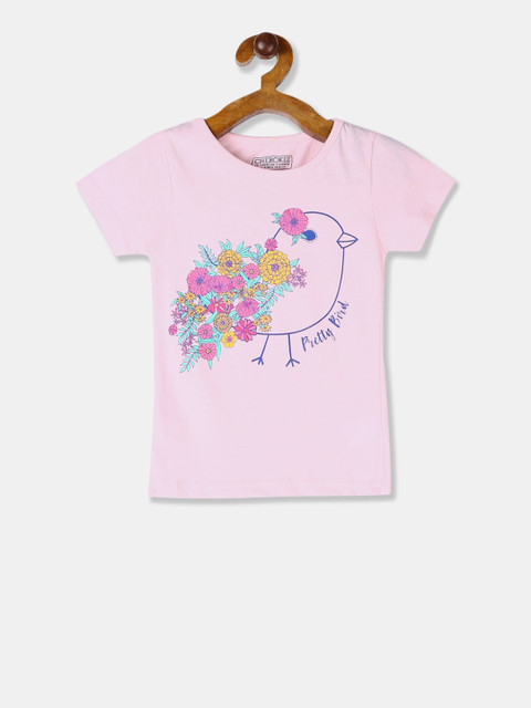 

Cherokee Girls Pink Printed Round Neck T-shirt