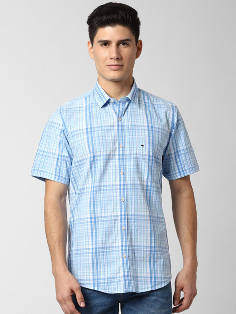 

Peter England Casuals Men Blue Regular Fit Checked Casual Shirt