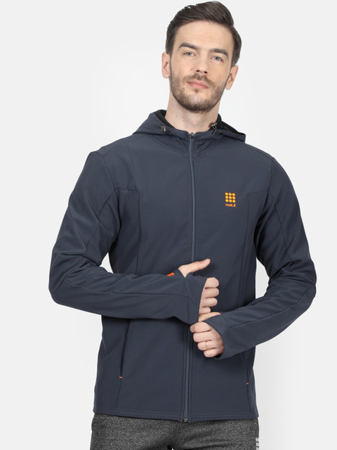 

rock.it Men Grey Solid Hooded Sweatshirt