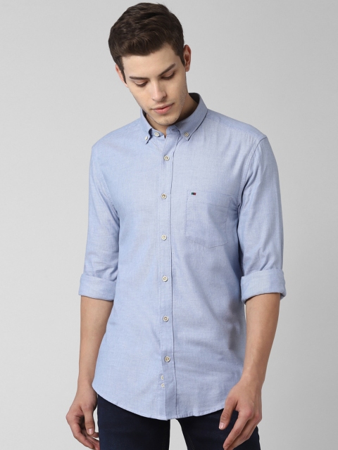 

Peter England Casuals Men Blue Regular Fit Solid Casual Shirt