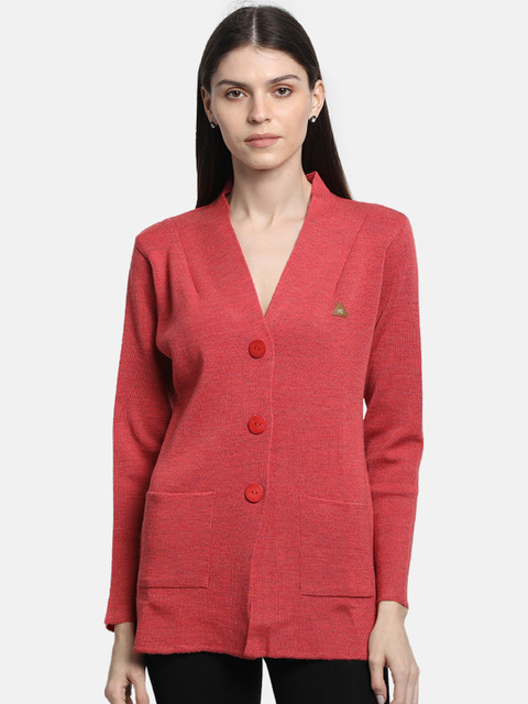 

Monte Carlo Women Pink Solid Cardigan Sweater