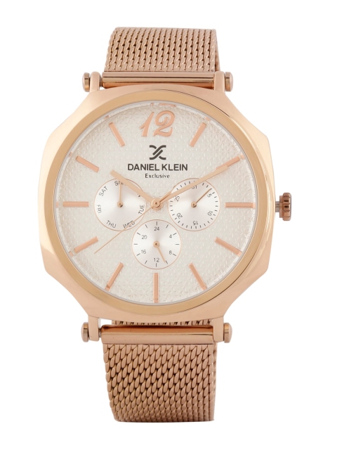 

Daniel Klein Men White & Rose Gold-Toned Analogue Watch DK.1.12516-2