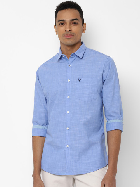

Allen Solly Men Blue Regular Fit Solid Casual Shirt