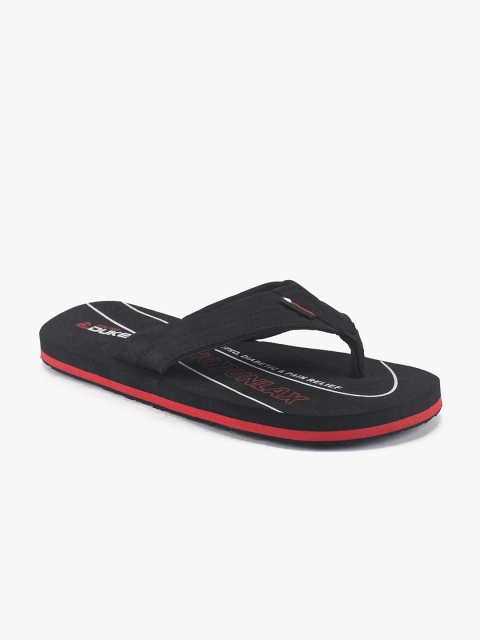 

Duke Men Black Printed Thong Flip-Flops