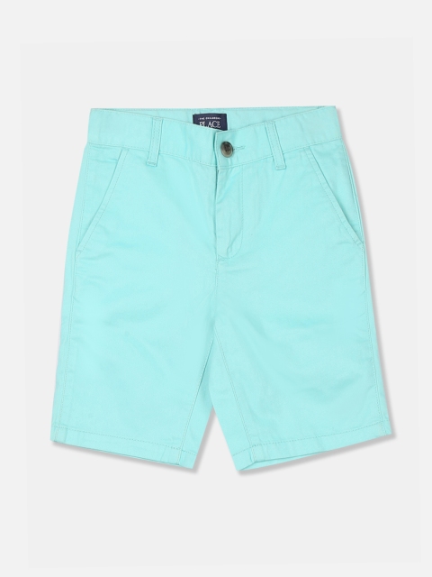 

The Childrens Place Boys Turquoise Blue Solid Regular Fit Regular Shorts