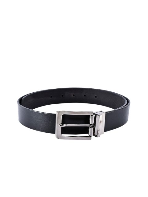 

BuckleUp Men Black Solid Leather Belt