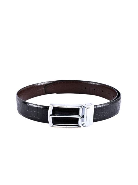 

BuckleUp Men Black & Brown Textured Leather Belt