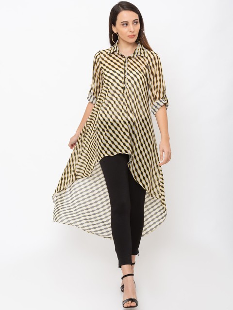 

Iti Women White Printed High-Low Top