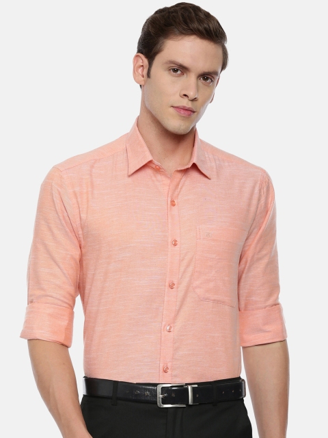 

ARISER Men Peach-Coloured Regular Fit Solid Formal Shirt