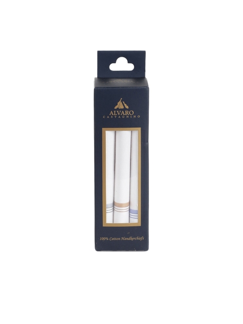 

Alvaro Castagnino Men Pack Of 3 White Solid Handkerchiefs Gift Set