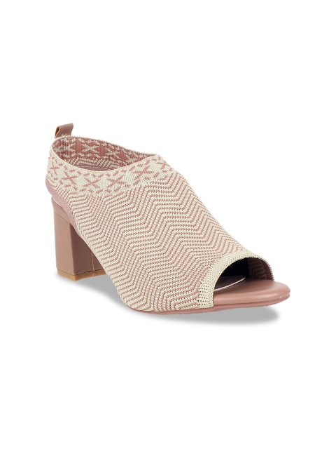 

STEPpings Women Pink Woven Design Peep Toes