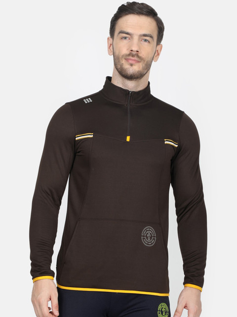 

rock.it Men Brown Solid Sweatshirt
