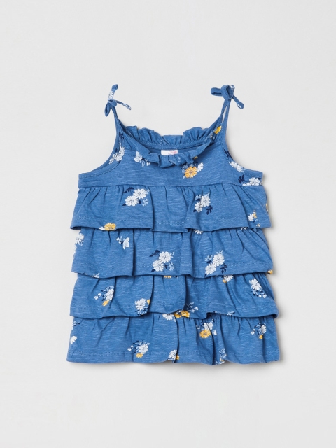 

max Girls Blue Printed Tiered Top