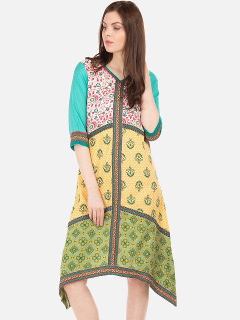 

Karigari Women Multicoloured Printed A-Line Dress, Multi