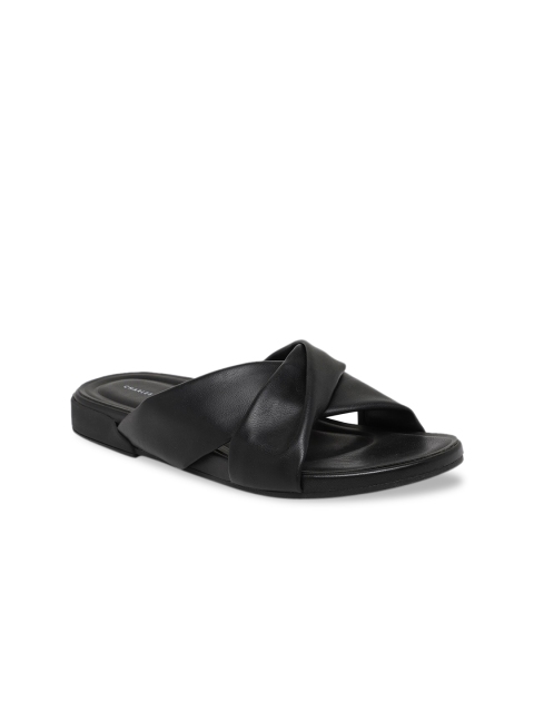 

CHARLES & KEITH Women Black Solid Open Toe Flats