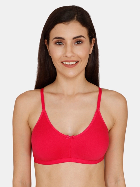 

Zivame Red Solid Non-Wired Non Padded T-shirt Bra