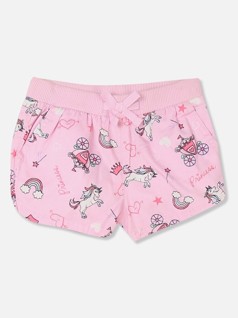 

The Childrens Place Girls Pink Printed Regular Fit Regular Shorts