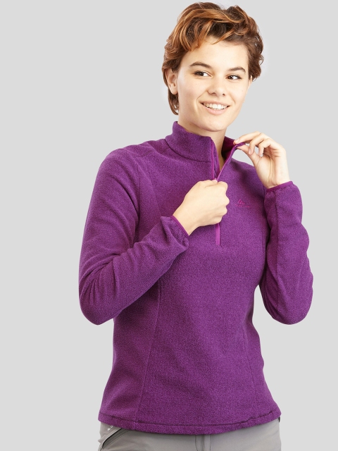 

Quechua By Decathlon Women Purple Solid Mountain Walking Jacket